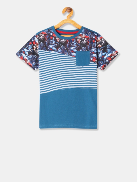 

Colt Boys Blue Striped Round Neck T-shirt