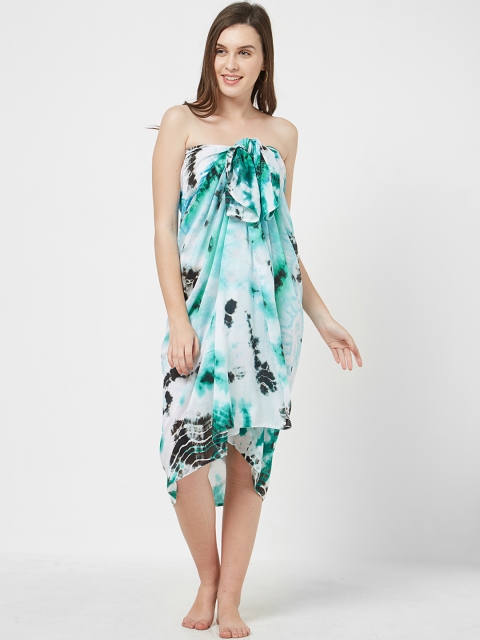 

Mirchi Fashion Women White & Green Abstract Printed Sarong