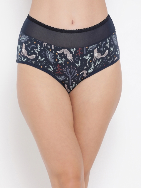 

Clovia Women Navy Blue Printed High-Rise Hipster Brief PN3332P083