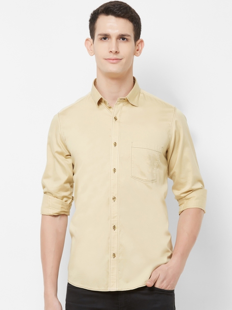 

EVOQ Men Beige Regular Fit Solid Casual Shirt