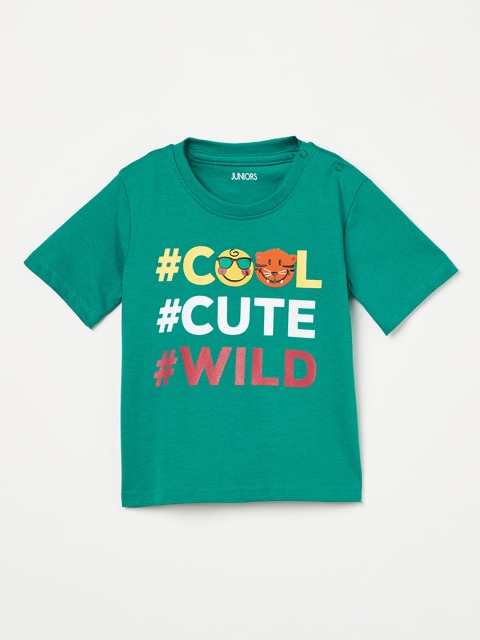 

Juniors by Lifestyle Boys Green Printed Round Neck T-shirt
