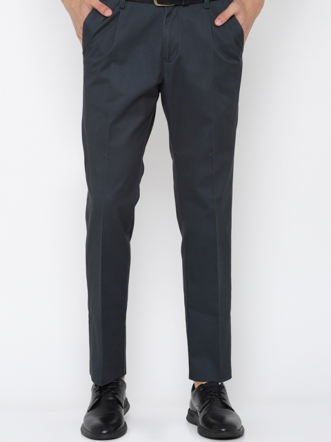 

Allen Solly Men Navy Blue Regular Fit Solid Regular Trousers