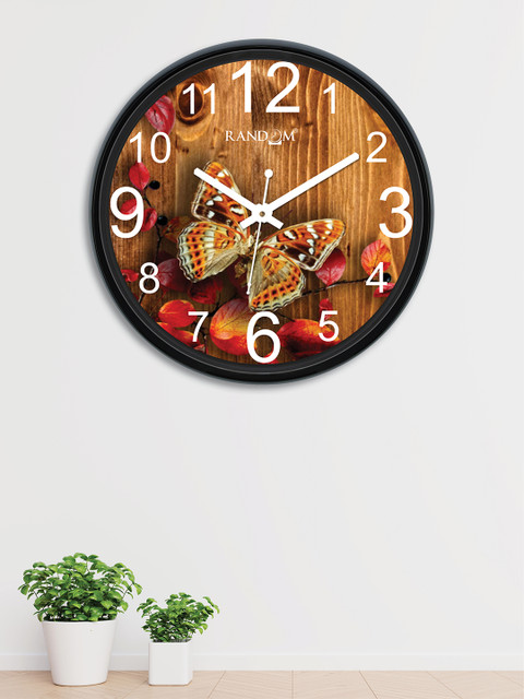 

RANDOM Multicoloured Round Printed Analogue Wall Clock, Multi