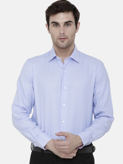 

Double Two Men Blue Slim Fit Solid Formal Shirt