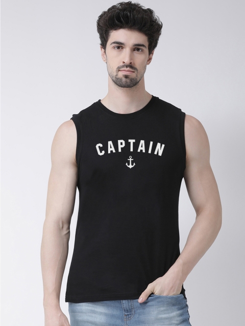 

Friskers Men Black Printed Round Neck T-shirt
