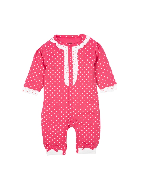 

MeeMee Infants Pink & White Polka Dots Rompers