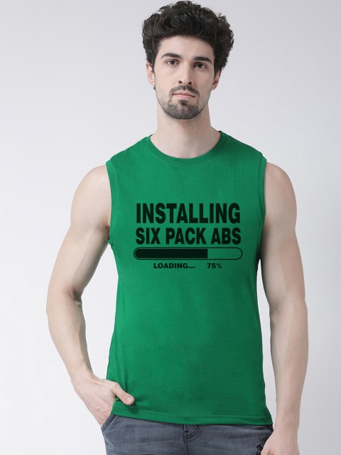 

Friskers Men Green Printed Round Neck T-shirt
