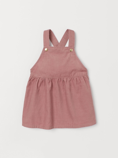 H&M Girls Pink Corduroy Dungaree Dress