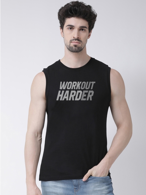 

Friskers Men Black Printed Round Neck T-shirt