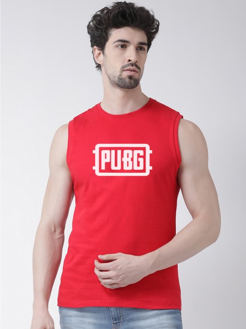

Friskers Men Red & White Printed Round Neck T-shirt