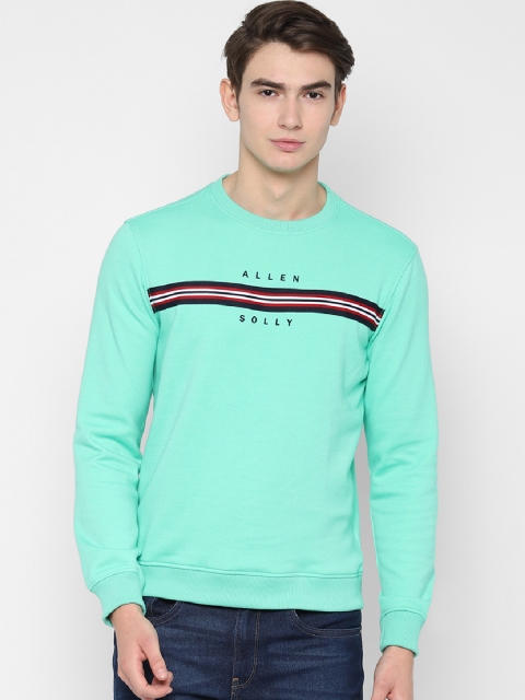 

Allen Solly Men Green & Navy Blue Striped Pullover Sweatshirt