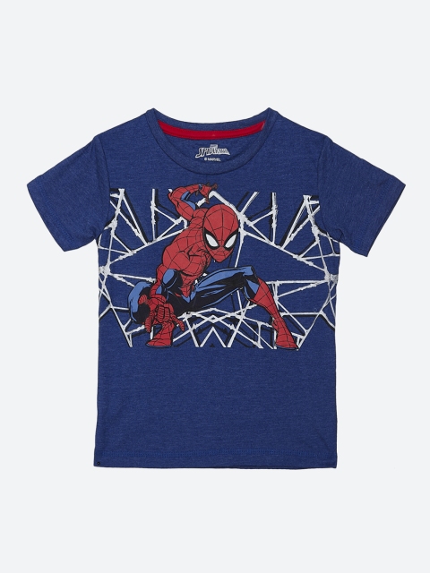 

Spider-man Boys Blue Printed Spiderman Round Neck T-shirt