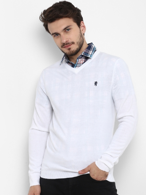 

Red Tape Men White Solid Sweater