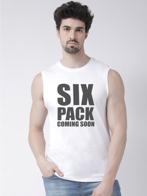 

Friskers Men White & Black Printed Round Neck T-shirt