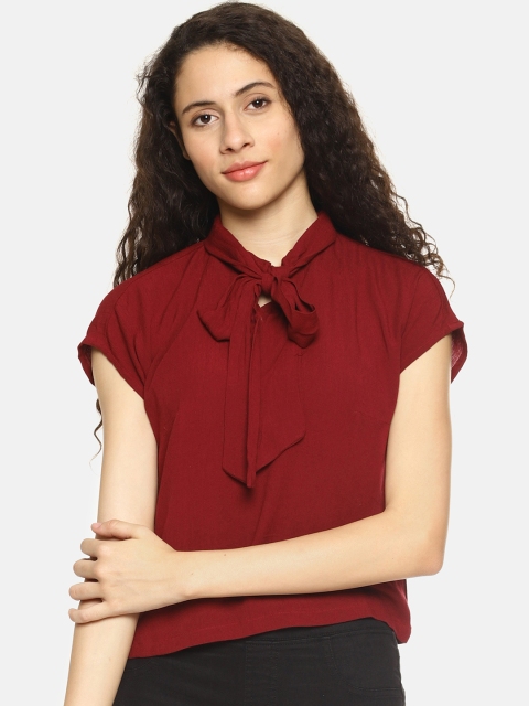 

AARA Women Maroon Solid Top