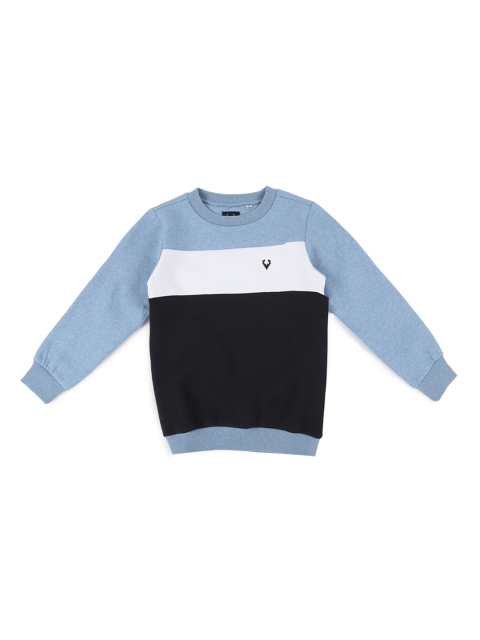 

Allen Solly Junior Boys Blue & Black Colourblocked Sweatshirt