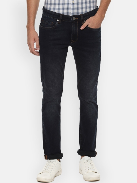 

Louis Philippe Jeans Men Navy Blue Mid-Rise Clean Look Stretchable Slim Fit Jeans