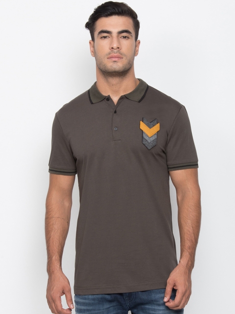 

Antony Morato Men Olive Green Solid Polo Collar T-shirt