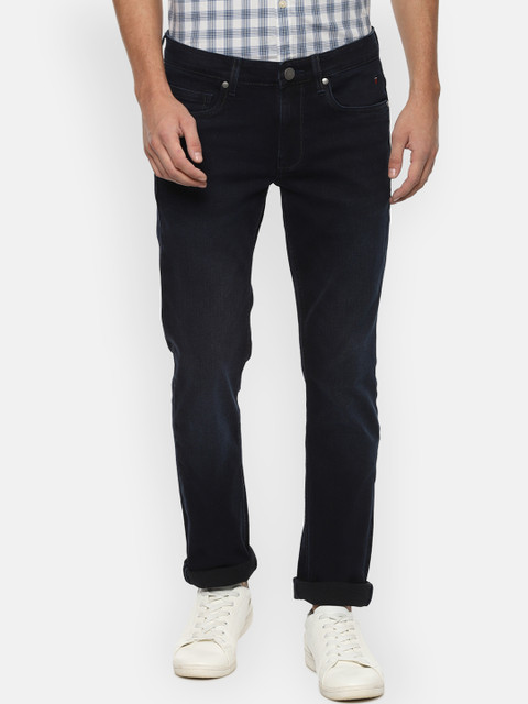 

Louis Philippe Jeans Men Navy Blue Mid-Rise Clean Look Stretchable Slim Fit Jeans