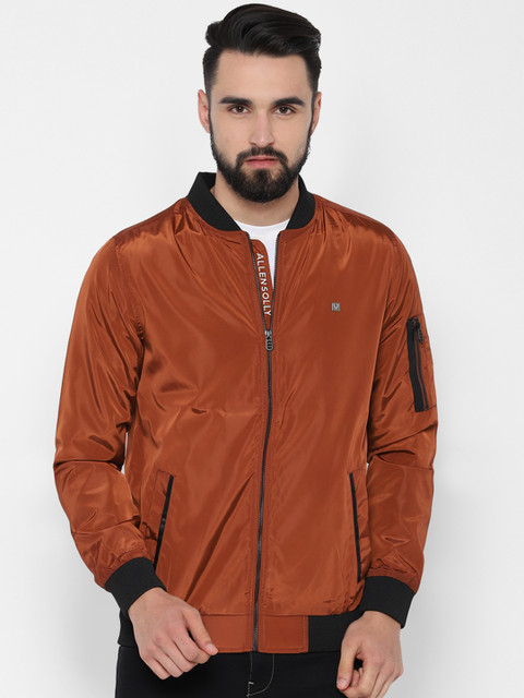 

Allen Solly Men Brown Solid Bomber Jacket