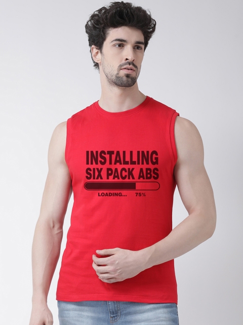 

Friskers Men Red & Black Printed Round Neck T-shirt