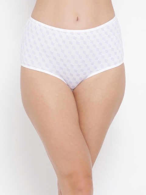 

Clovia Women White Printed High-Rise Hipster Brief PN2715P183