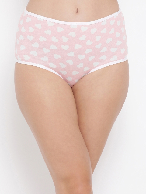 

Clovia Women Pink & White Printed High-Rise Hipster Brief PN2715P223
