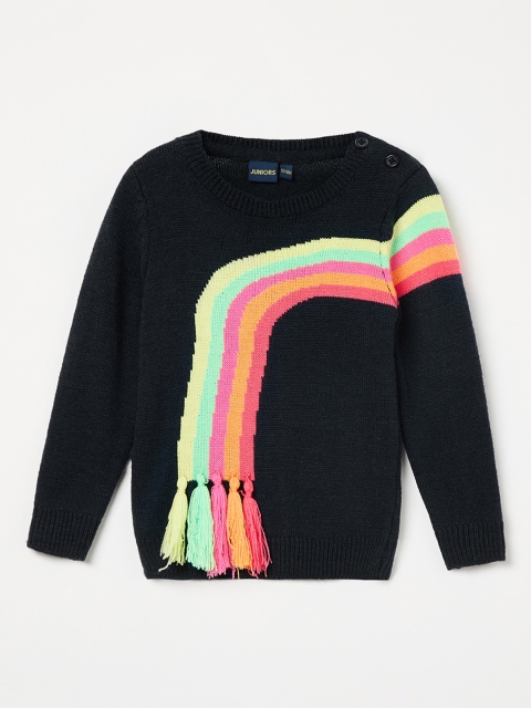 

Juniors by Lifestyle Girls Charcoal Grey Striped Sweater
