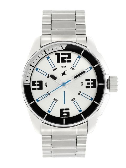 

Fastrack Men Silver-Toned & Black Analogue Watch 3089SM08