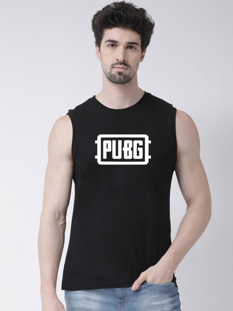 

Friskers Men Black Printed Round Neck T-shirt