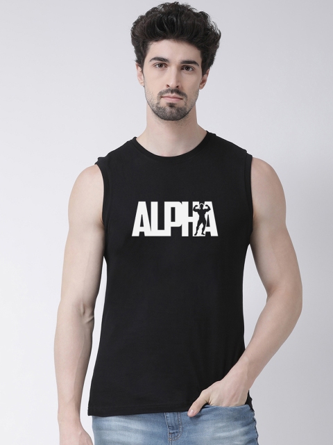 

Friskers Men Black Printed Round Neck T-shirt