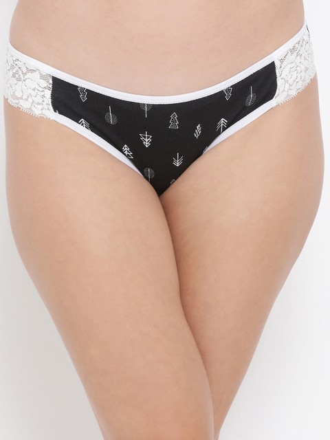 

Clovia Women Black & White Printed Low-Rise Bikini Briefs PN3298D13XXL