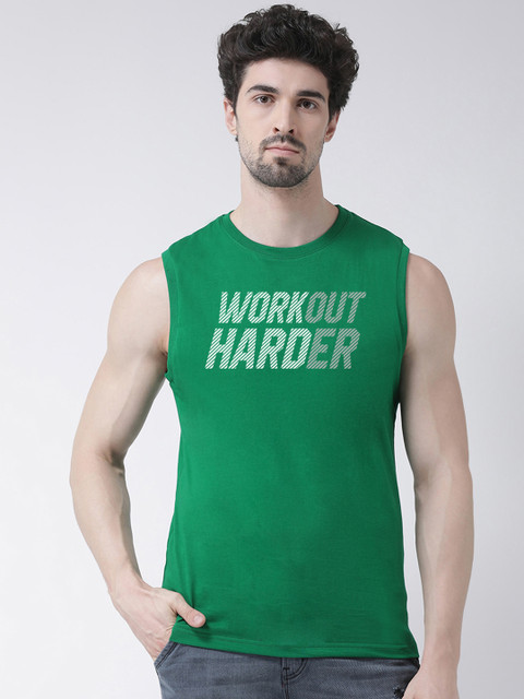 

Friskers Men Green Printed Round Neck T-shirt