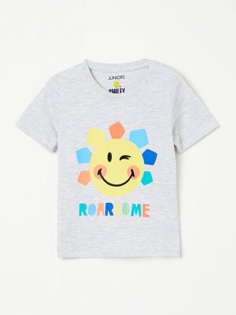 

Juniors by Lifestyle Boys Grey Melange Printed Round Neck T-shirt