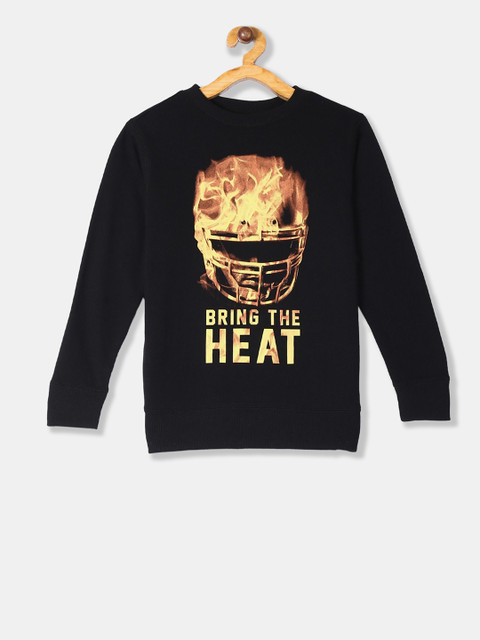 

The Childrens Place Boys Black & Brown Printed Pullover Sweatshirt