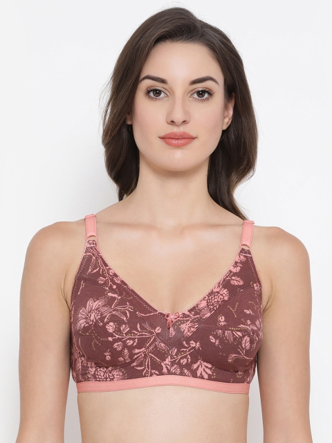 

Clovia Brown Printed Non-Wired Non Padded Everyday Bra BR0185P0632B