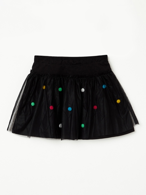 

Juniors by Lifestyle Girls Black Embellished Flared Mini Skirt