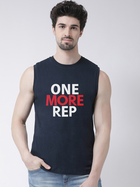 

Friskers Men Navy Blue & Red Printed Round Neck T-shirt