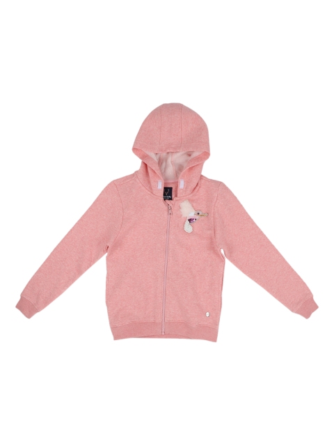 

Allen Solly Junior Girls Pink Solid Hooded Sweatshirt