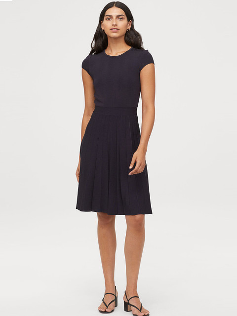 

H&M Navy Blue Flared Dress