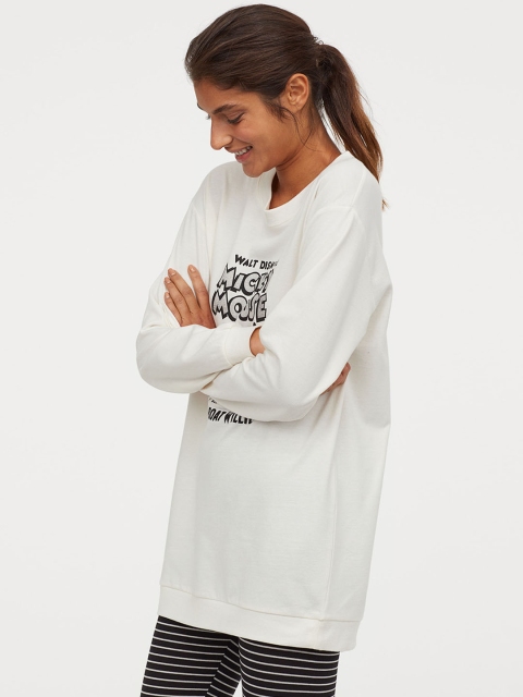 

H&M Women White Printed Pyjama Top and Leggings