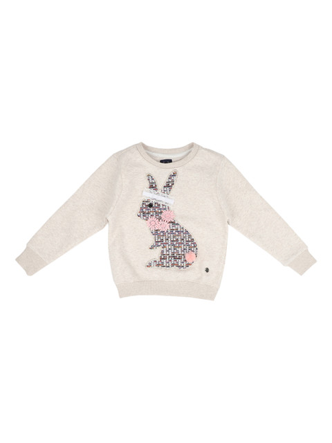 

Allen Solly Junior Girls Cream-Coloured Appliqued Sweatshirt