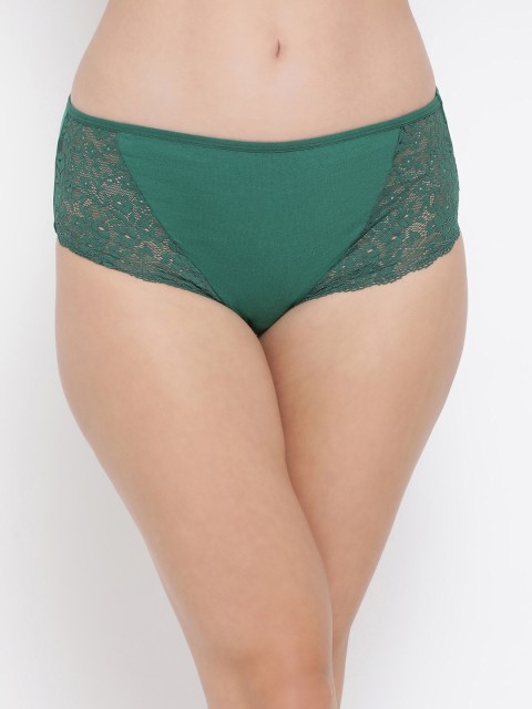 

Clovia Women Green Solid Mid-Rise Hipster Briefs PN3369P173