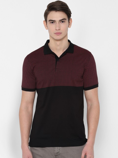 

Allen Solly Men Black Colourblocked Polo Collar T-shirt