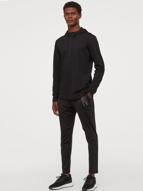 

H&M Men Black Solid Sports Trousers