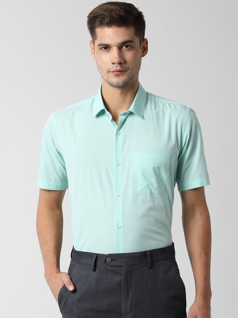 

Peter England Men Sea Green Regular Fit Self Design Formal Shirt