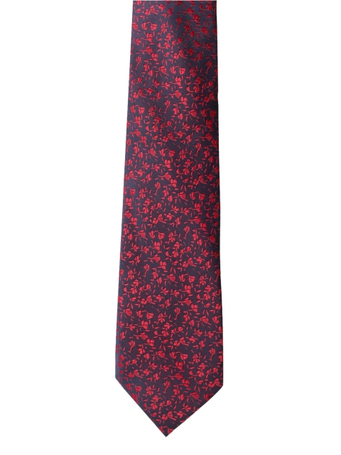 

Peter England Navy Blue & Red Woven Design Broad Tie