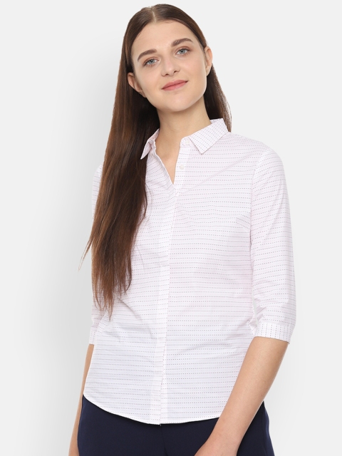 

Van Heusen Woman White Regular Fit Printed Casual Shirt
