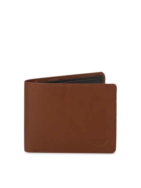 

Red Tape Men Tan Brown Solid Leather Two Fold Wallet