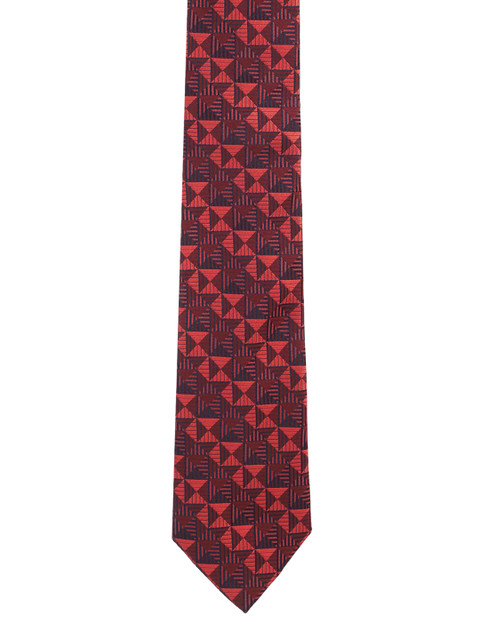 

Peter England Red Woven Design Broad Tie